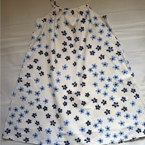 Marimekko Dress - Cream and Blue Floral. Please read description